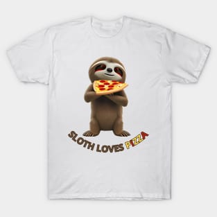 Sloth loves pizza T-Shirt